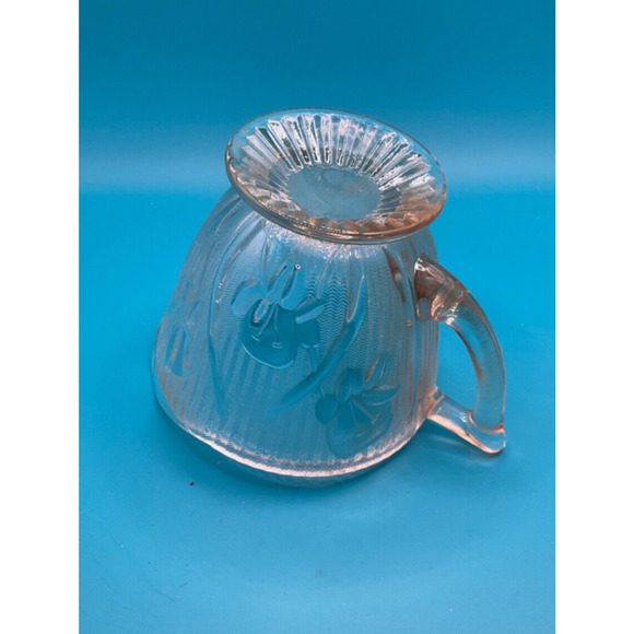 VTG Light Rose Tint Creamer Glass 3" Tall, 4" Wide Opening Grandma Core Holiday - Picture 3 of 5